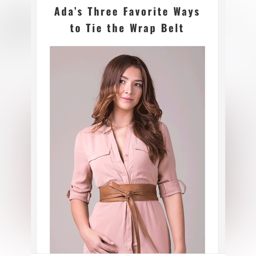 NWT $89 ADA Leather Chia Napa Combo Wrap Belt - Picture 6 of 12